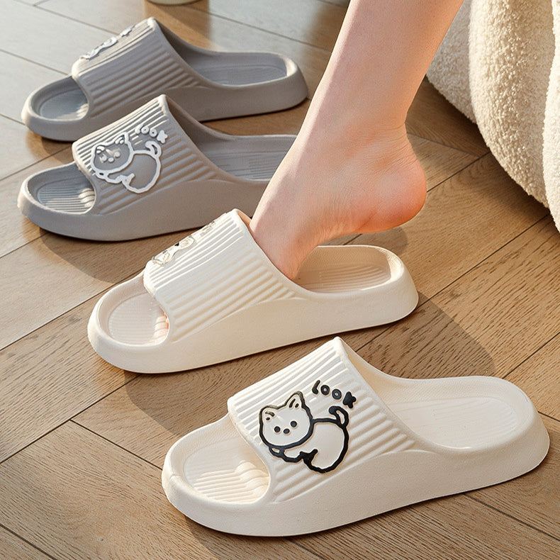 Cute Cat Slippers – Non-Slip Summer Slides for Women.